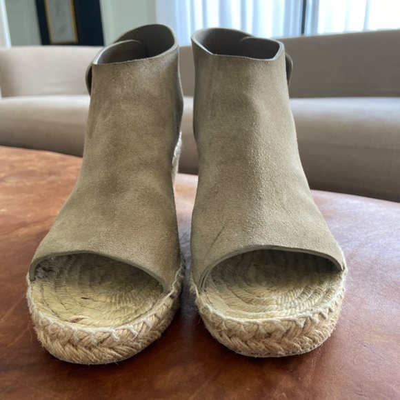 CELINE Suede Espadrille Wedge Sandals - Picture 4 of 6